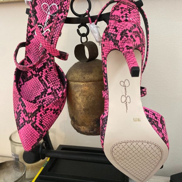Jessica Simpson Ambrie Neon Pink Python Heel Size - Picture 3 of 3